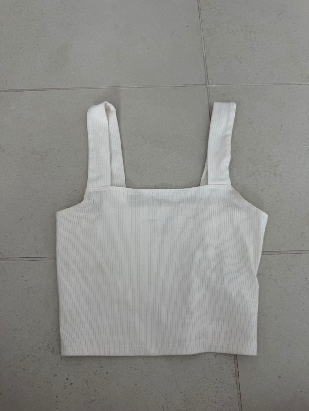 American Eagle White Cropped Tank Top XS